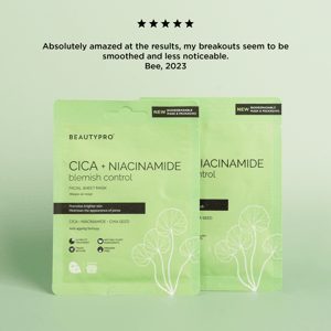 BEAUTY PRO CICA + NIACINAMIDE Facial Sheet Mask - 100% Biodegradable